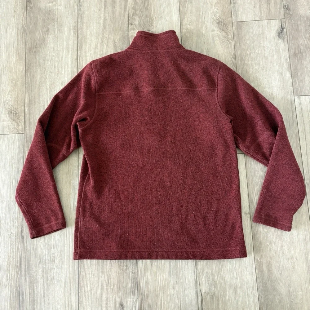 The North Face Mens 1/4 Quarter Zip Textured Long Sleeve Fleece Red Size Medium